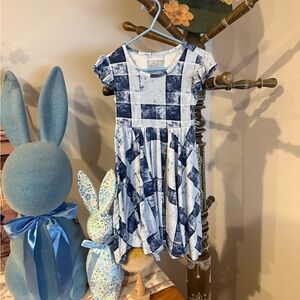 Blue Checkered Kids Dress